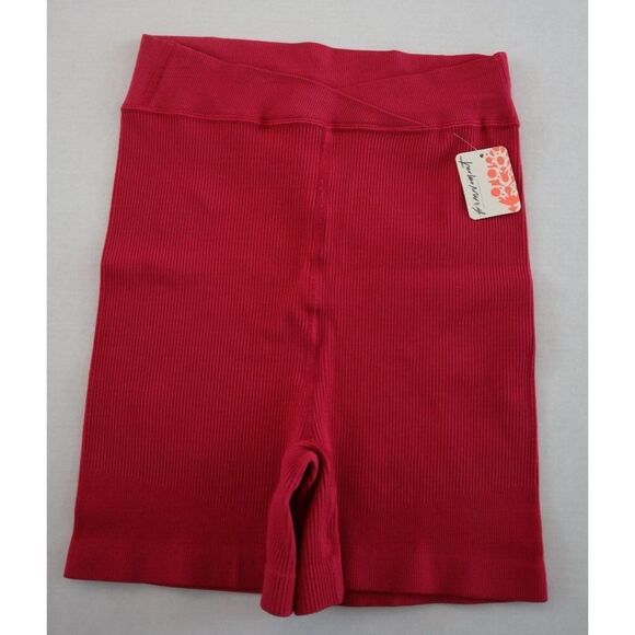 Free People Movement OB1372651 Women's Sz L Pink Free Throw Ribbed Bike Shorts - Picture 1 of 5